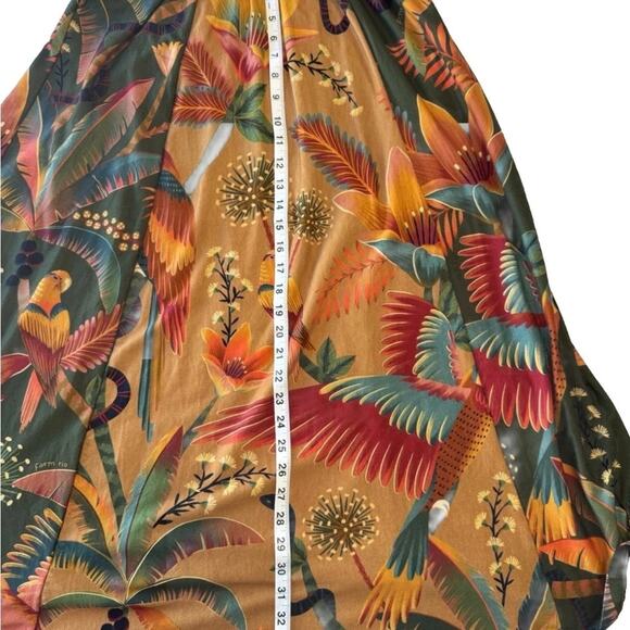 FARM RIO 100% organic cotton with a double V bodice and jungle print in size XS - Picture 7 of 9